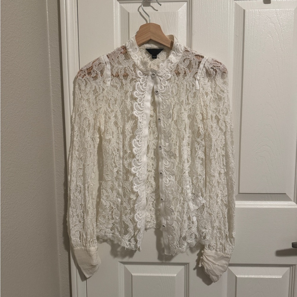 Elegant White Lace Blouse